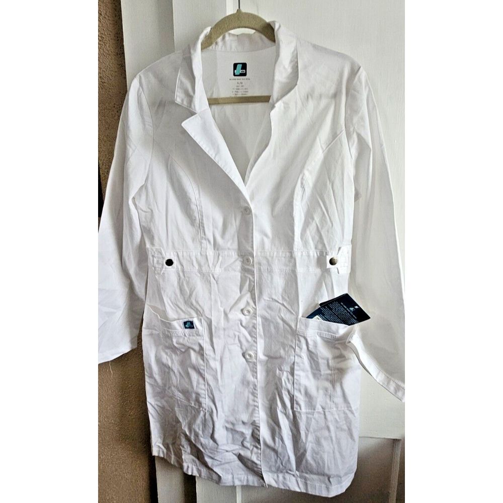 POP-STRETCH by dar Medical Uniform white Tabwaist lab coat